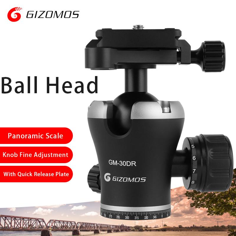 

GIZOMOS GM-30DR Professional 360° Rotating Panoramic Ball Head with Quick Release Plate for Tripod Monopod DSLR Camera Camcorder