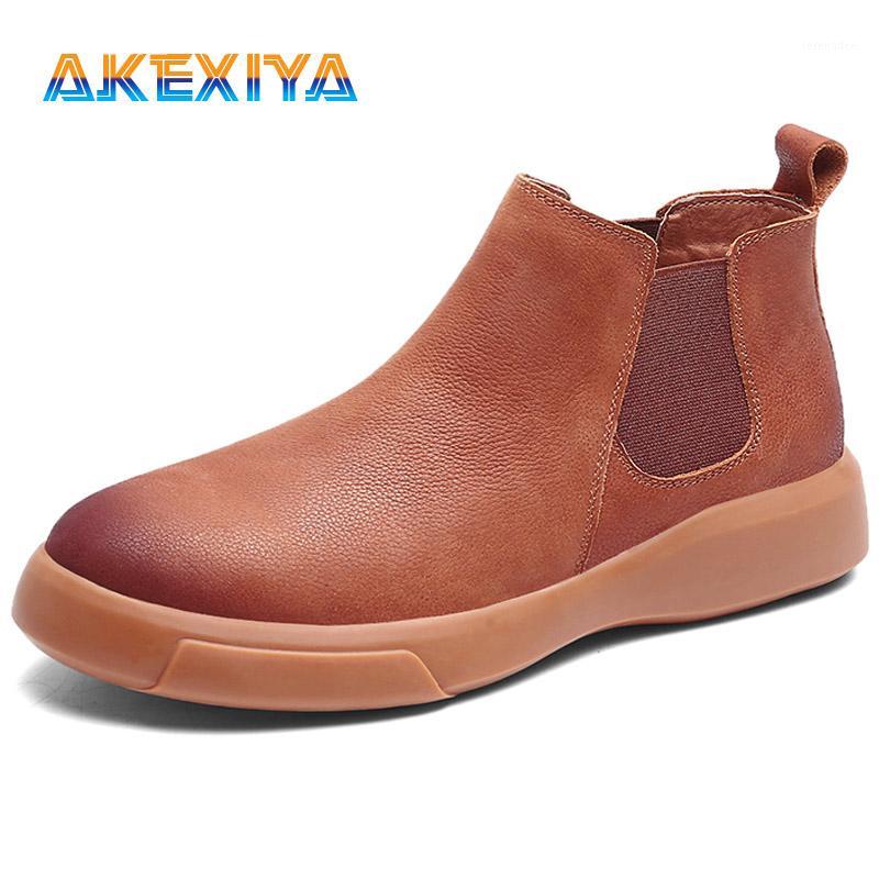 

Hot Sale New Mens Boots Comfortable Anti-slip Boots High Quality Leather Mens Fashion Casual Business Ankle 38-481, Black 1