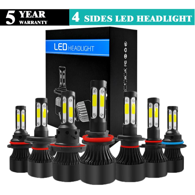 

2PCS 4-Sides H4 LED H7 H11 H8 4 3 9006 9005 Auto S2 Car Headlight Bulbs Auto Headlamp Fog Light lamp 90W 8000LM led
