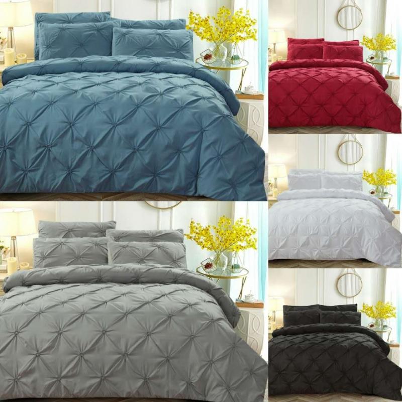 

2020 New Modern Minimalist Handmade Flower 2/3pcs Bedding Sets 6 Size  Full Queen King Duvet Cover Sets, White