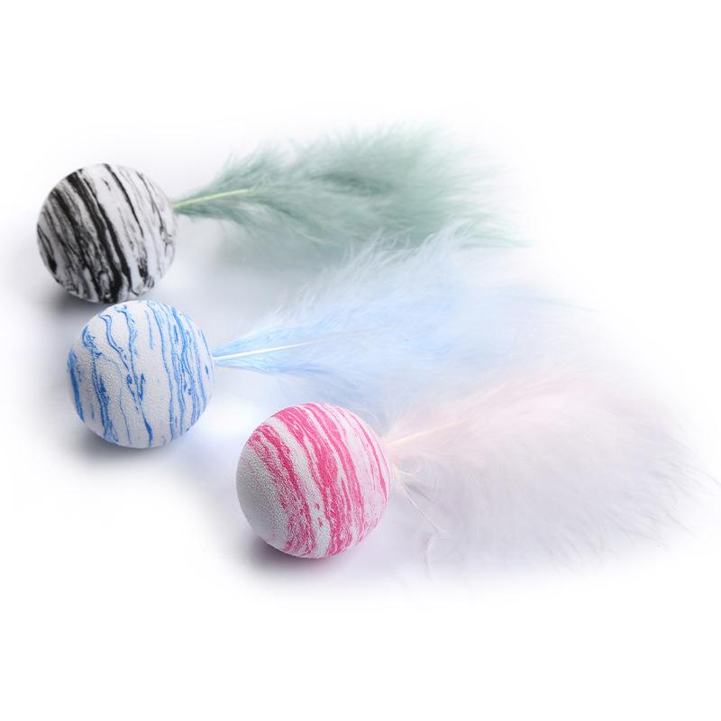 

1Pcs Cute Delicate Safe Non-toxic Star Balls Throwing Game Foam Ball/Feather Funny 3Colors Cat Toy Interactive Toys