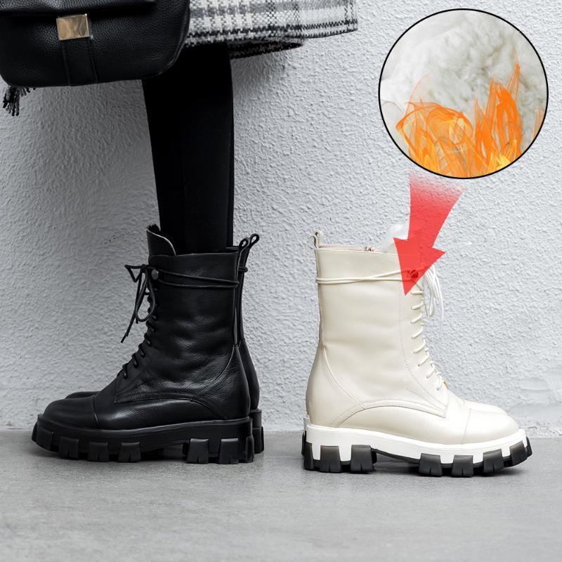 

Plus Size 34-43 New Boots Women Shoes Winter New Genuine Leather Boots Women Casual Wool Snow1, Beige