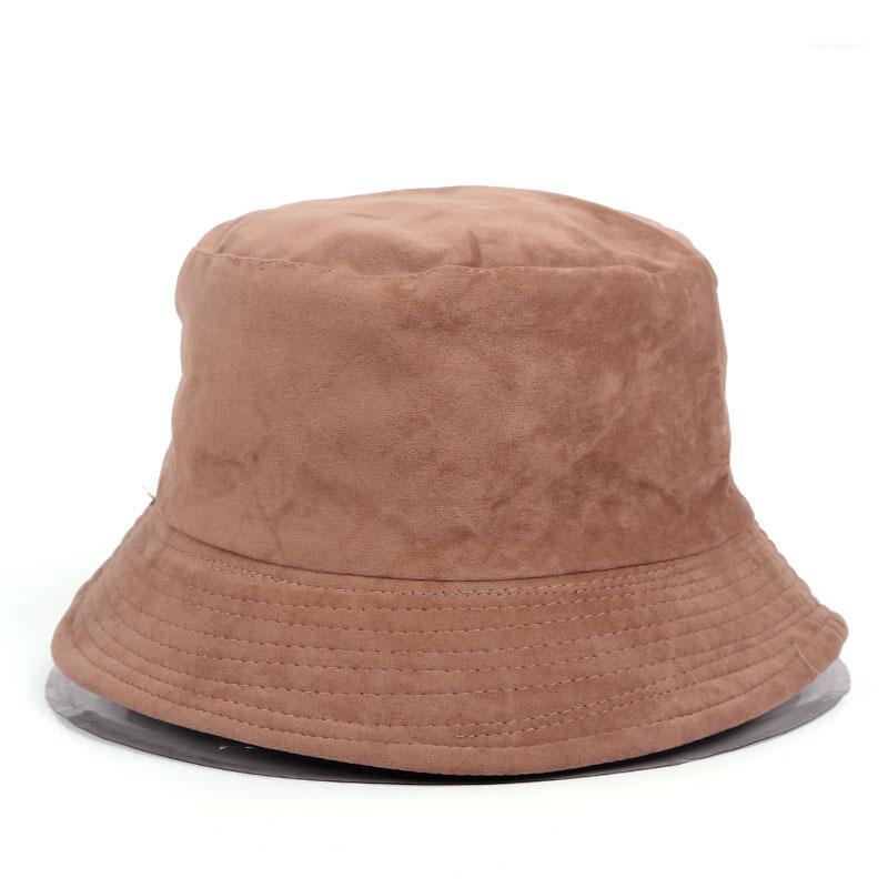 

New Suede Solid Color Double-sided Bucket Hats Men Women Wearing Hat Outdoor Hip Hop Travel Visor Fishing Caps Accessory Unisex1, Black