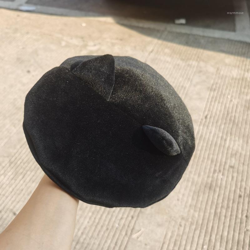 

Women Girl Beret Artist Warm Velvet Winter Beanie Hat Cute Ear Beret Hats Solid Color Elegant Lady Winter Caps1
