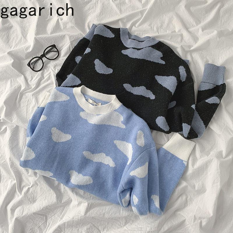 

Gagarich Casual Sweater Women 2020 Autumn Winter New Korean Style Contrast O Neck Long Sleeve Loose Pullovers Warm Tops Tide, Black