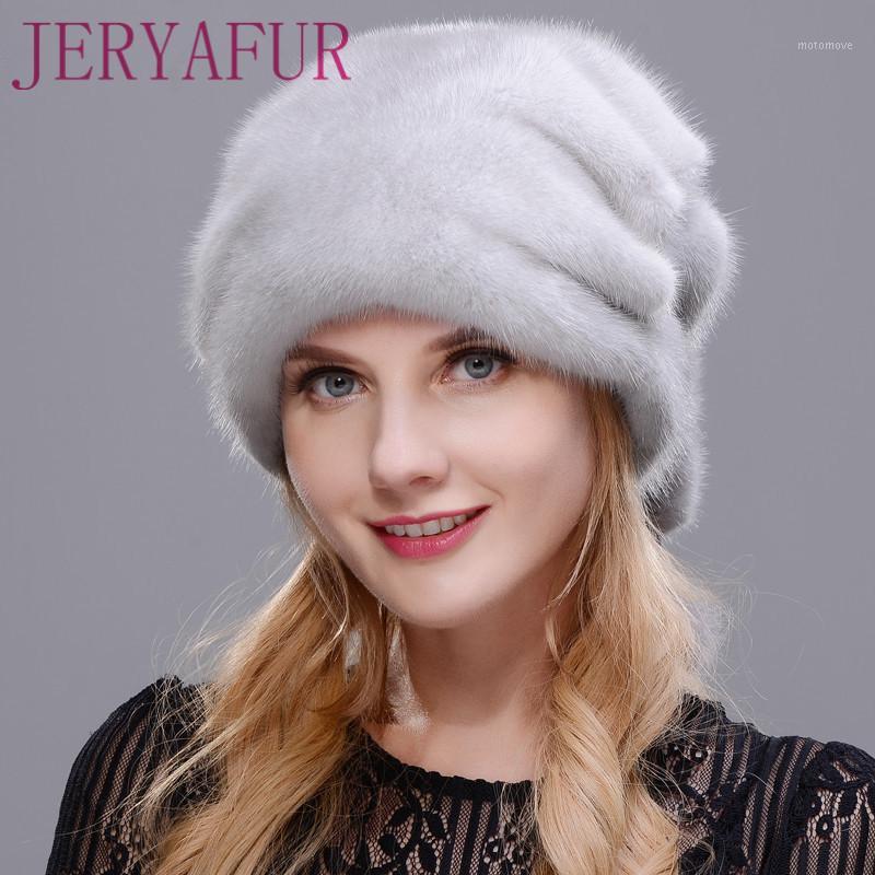 

JINBAOSEN 2020 Russische frauen der pelz hut voller wildleder hut mit luxus mode winter dicke warme hohe qualität Weihnachte1, Color1