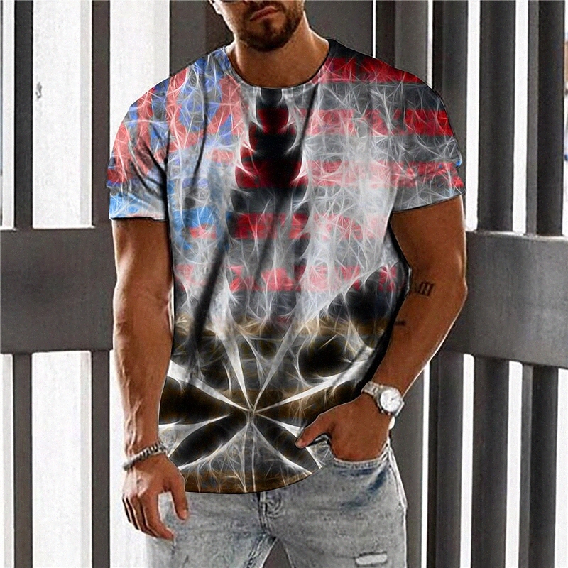 Men's Unisex T shirt 3D Print Striped Graphic Prints Streamer Crew Neck Daily Holiday Print Short Sleeve Tops Casual Designer Big and Tall Red