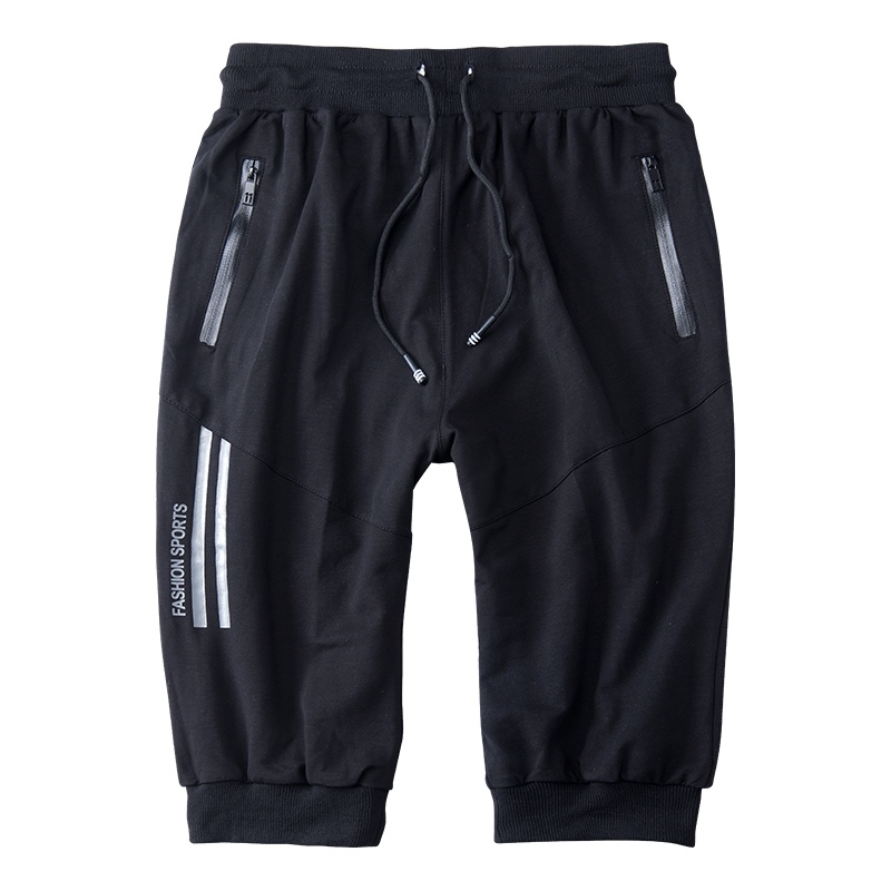 

2021 New Summer Homme Zip Pockets From Pocket Handkerchief Electrical Handcuffs Men's Short Pants Plus Size WWJR, Black