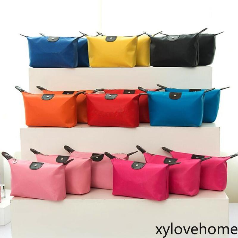 

Top Quality Lady MakeUp Pouch Waterproof Cosmetic Bag Clutch Toiletries Travel Kit Casual Small Purse Candy 10 Colors Polyester Storage Bags