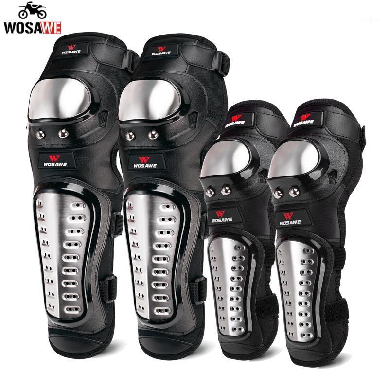 

WOSAWE Motorcycle Knee Pads Stainless Steel Racing Brace Protector Protective Gear Guards Motocross Long Kneepads Moto Armor1