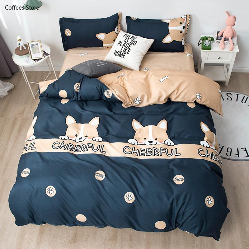 

Kawaii Bedding Set For Kids Adult Duvet Cover Sheets Pillowcase Bed Linen Set For Home Queen King Single Size, 02
