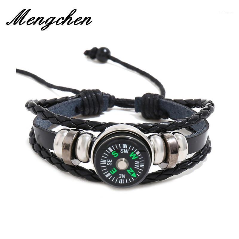 

Bohemian Multilayer Compass Leather Bracelet Buttons Can Be Adjusted Charm Bracelet for Women Man Girl Outdoor Party Jewelry1