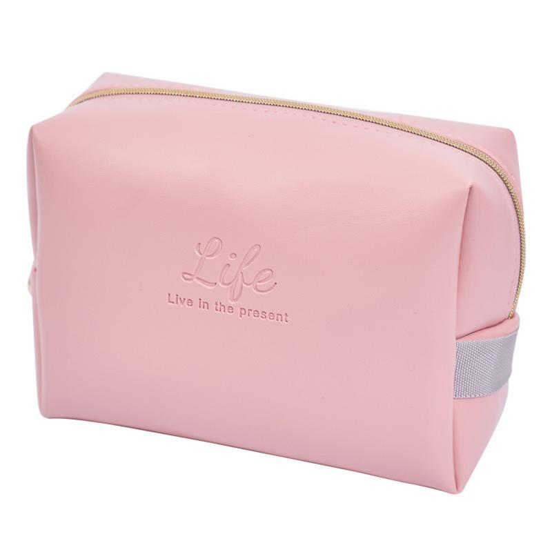 

PU Leather Cosmetic Bag 16.5*7*12cm Waterproof Storage Bag Pouch Green/Gray/Pink Travel Handbag with Zipper TB Sale