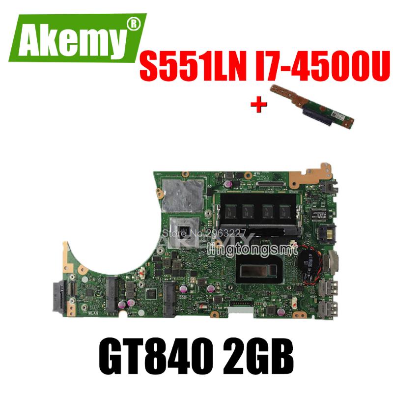 

send board+S551LN Motherboard -4500 GT840M For Asus S551LB S551LA R553L Laptop motherboard S551LN Mainboard S551LN