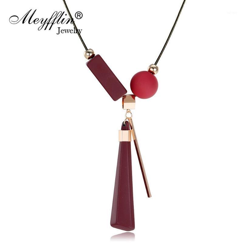 

Collier Femme Women Necklace Fashion Resin Geometric Ball Long Chain Necklaces & Pendants Female Sweater Chain Maxi Jewellry1