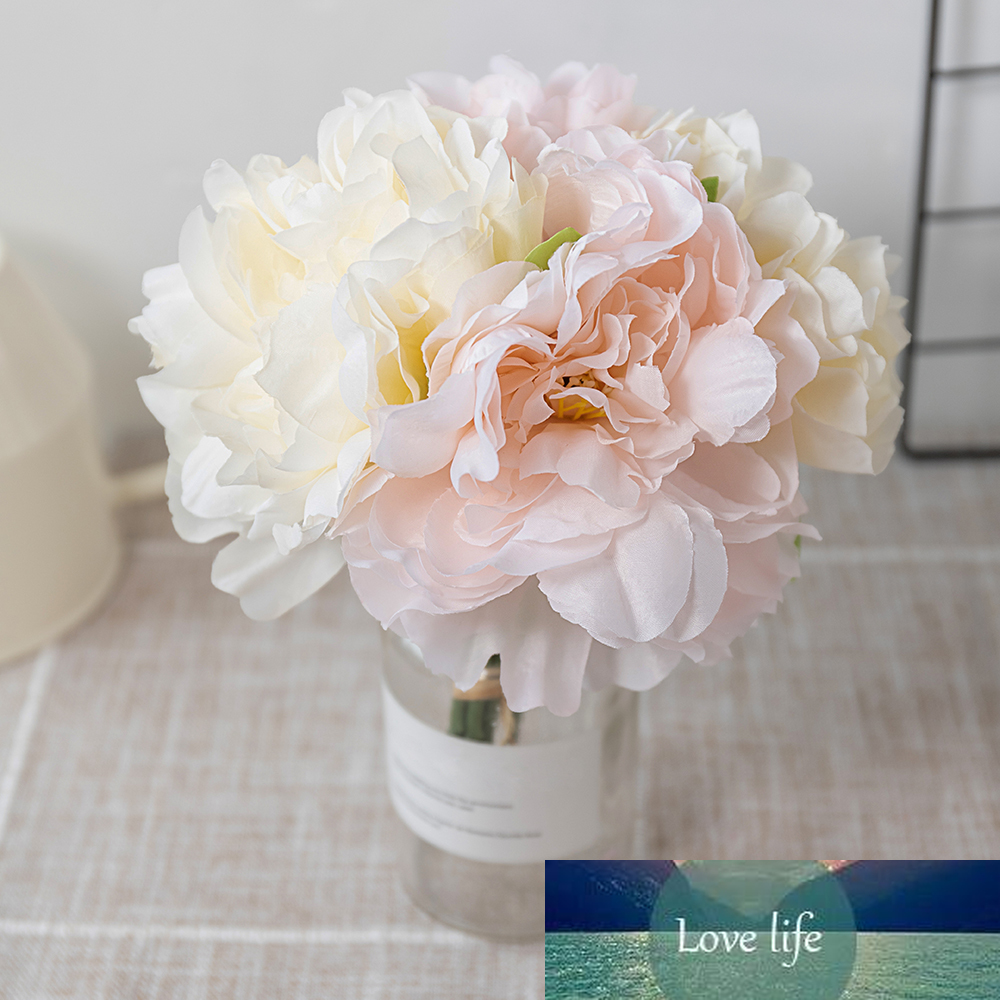 

4pcs Beautiful Silk Peony Artificial Flowers Bouquet White Big Faux Fake Flower Home Decoration Wedding Party DIY Arrange Blue