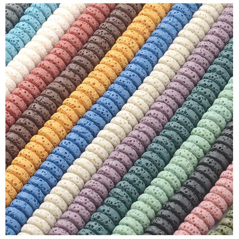 

3X8/4X10mm Color Volcanic Lava Stone Spacer Beads Loose Beads Charms Rock DIY for Jewelry Earrings Making Separated1