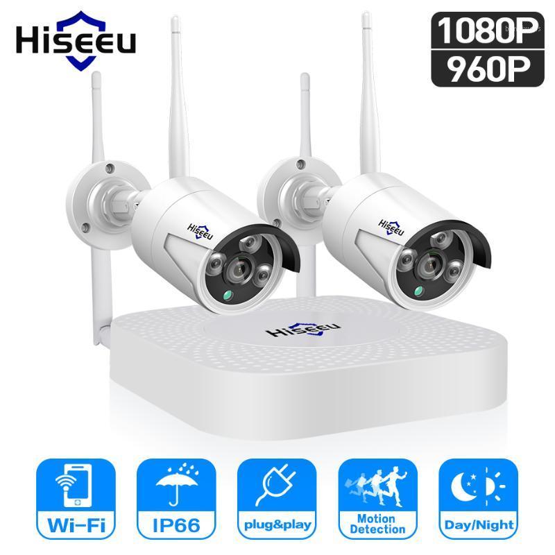 

IP camera system Hiseeu wifi home security camera system wifi 4CH 1080P CCTV NVR Kit 2pcs 960P/1080P wireless video surveillance1