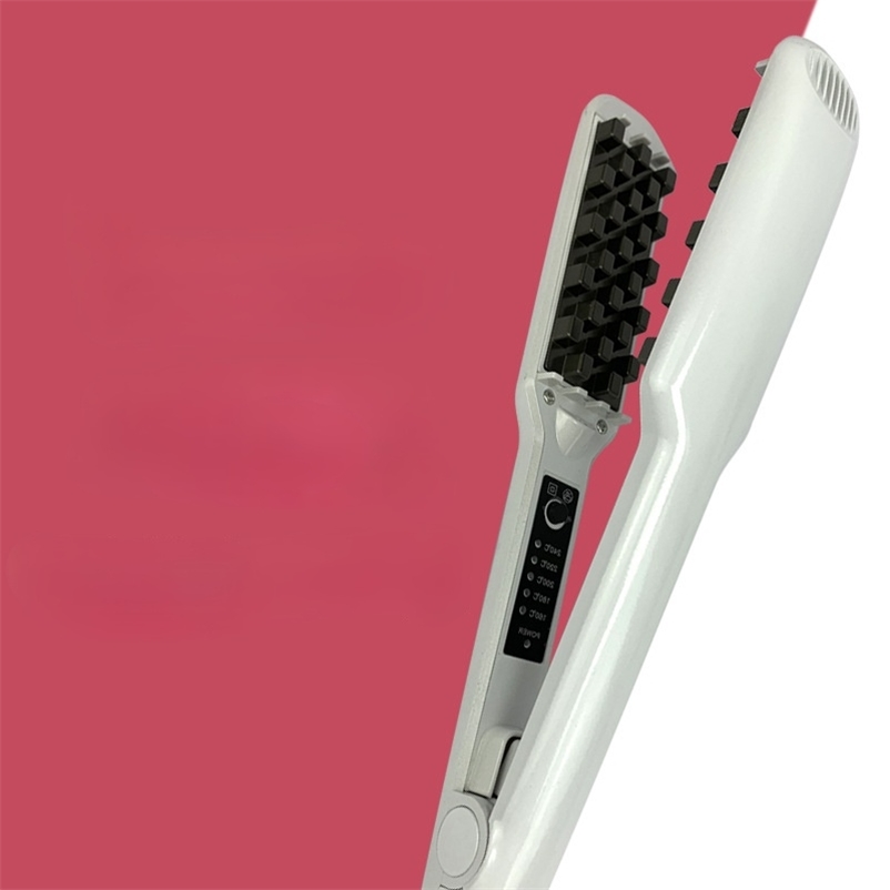 

3D Grid Hair Crimper Volumizer Ceramic Professional Hair Fluffy Corrugated Curler Flat Iron Corn Hair Splint Perm 5 Temperatures 220224