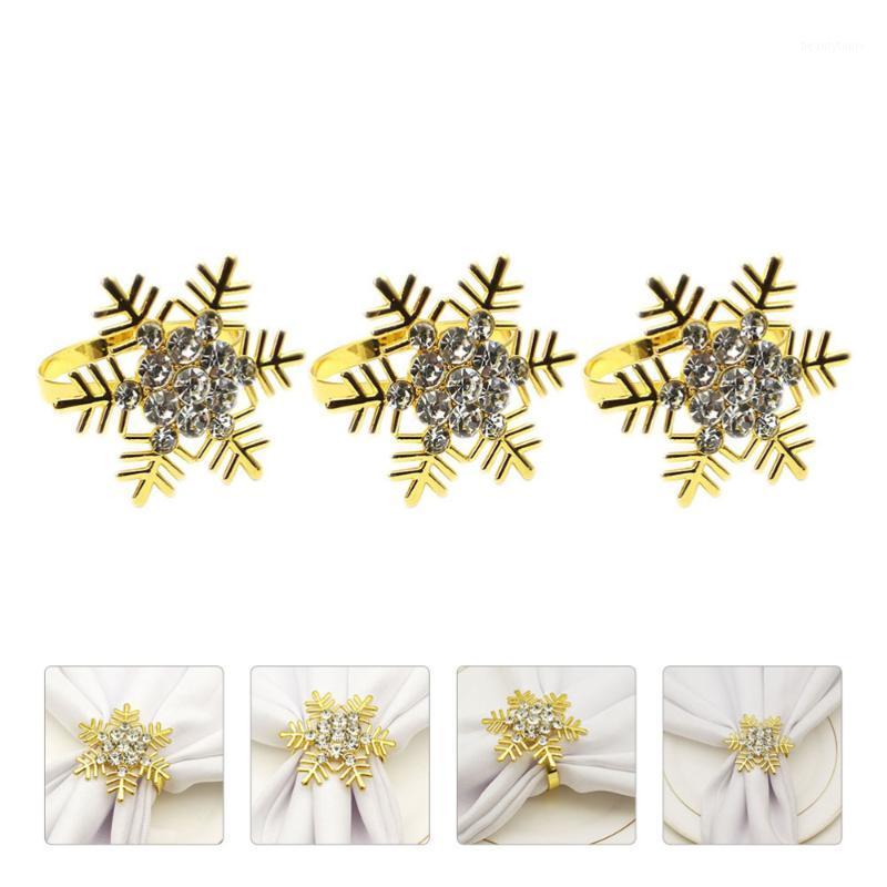 

3Pcs Napkin Rings Snowflake Napkin Holder Buckles Towel Organizer Holder1