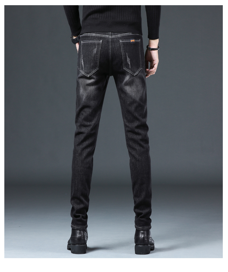 

2020 style765 Men Straight slim elastic jeans Mens Casual Biker Male Stretch Denim Trouser Classic Pants style 1 Skinny Jeans, Beige