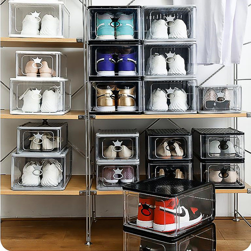 

Large Storage Drawer Type Stackable Basketball Shoes Storage Boxes Cosmetic Wardrobe Finishing Box Fashion Shoe Cabinet Display, Customize