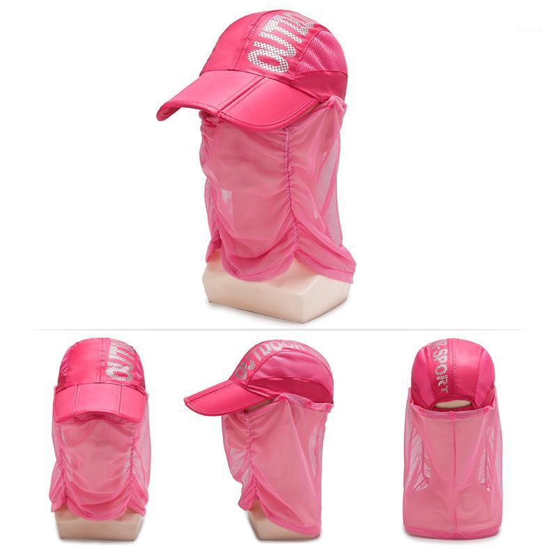 

Outdoor Hat UV Protection Face Neck Flap Man Sun Cap Summer Men Women Hat Face Protective Work Casual Summer1, Pink