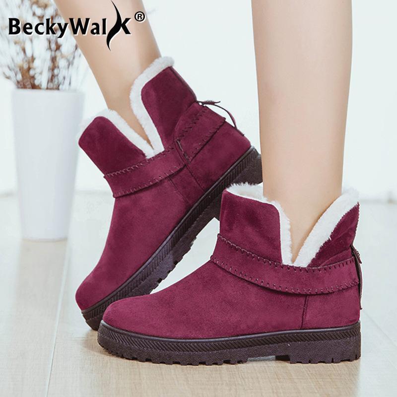 

Winter Boots Woman shoes Brand Women Snow Boots High Quality Plush Short for Women Warm Large Size 41 42 43 44 WSH37221, Black