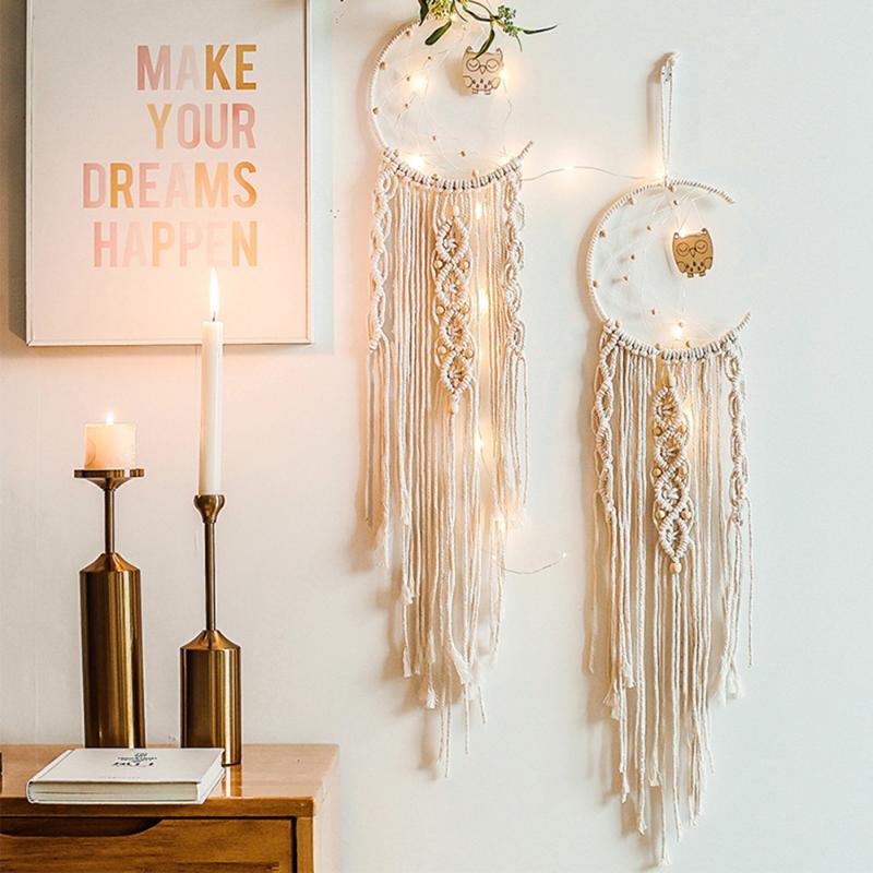 

Nordic Star Moon Macrame Dream Catcher Christmas Room Decoration Boho Room Decor Girls Kids Nursery Gifts