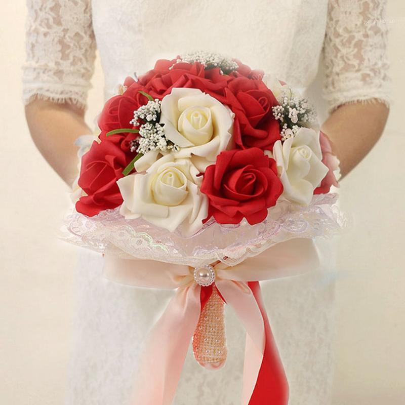 

Bridal Bouquet Accessories Bridesmaid Artifical Flowers Party Wedding Supplies1, Pink