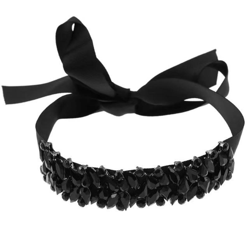 

Bohemian Necklace Crystal Luxury Collar Chokers Necklace Women Long Ribbon Chunky Maxi Statement Jewelry Wholesale