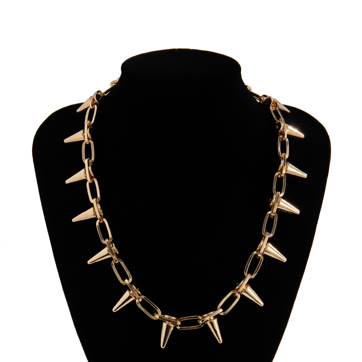 

European Punk Hip Hop Tassel Pendant Necklaces Retro Aluminum Rivet Cross Chain For Women Gold Chokers Jewelry Accessories