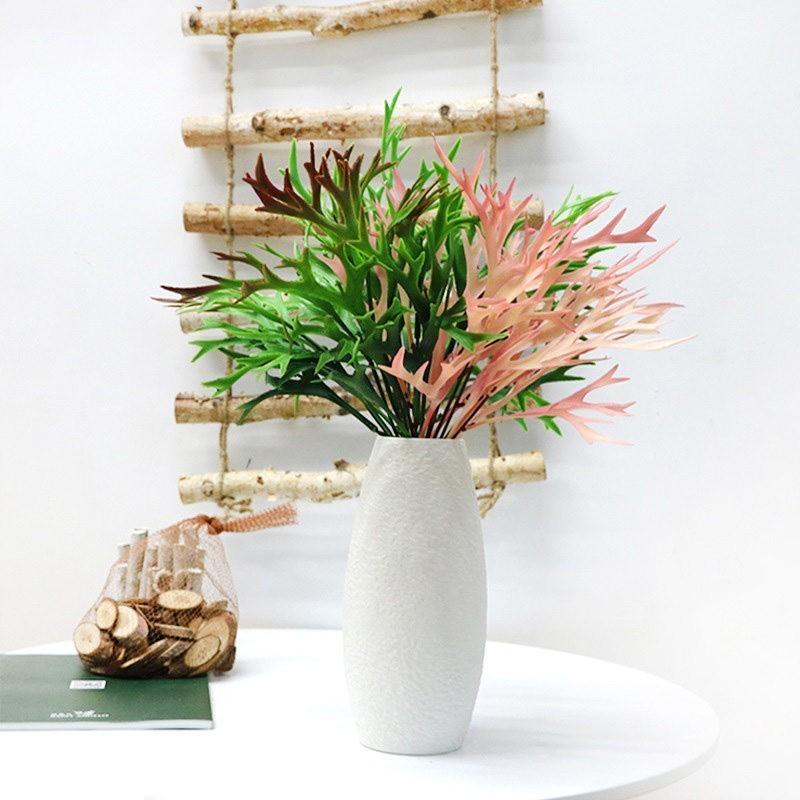 

40cm Artificial Deer Horn Plants Plastic Greenery Wall Decoration Antler Leaf Grass Wedding Home Garden Decor Fake Plants1