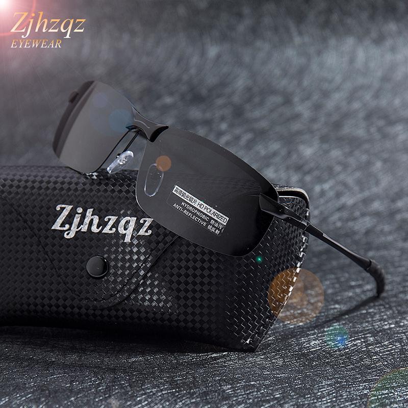 

Mens Rimless Polarized Sunglasses Outdoor Sports Driving High Quality Square Black Green Lens Women Blue Red Mirroors Eyewears