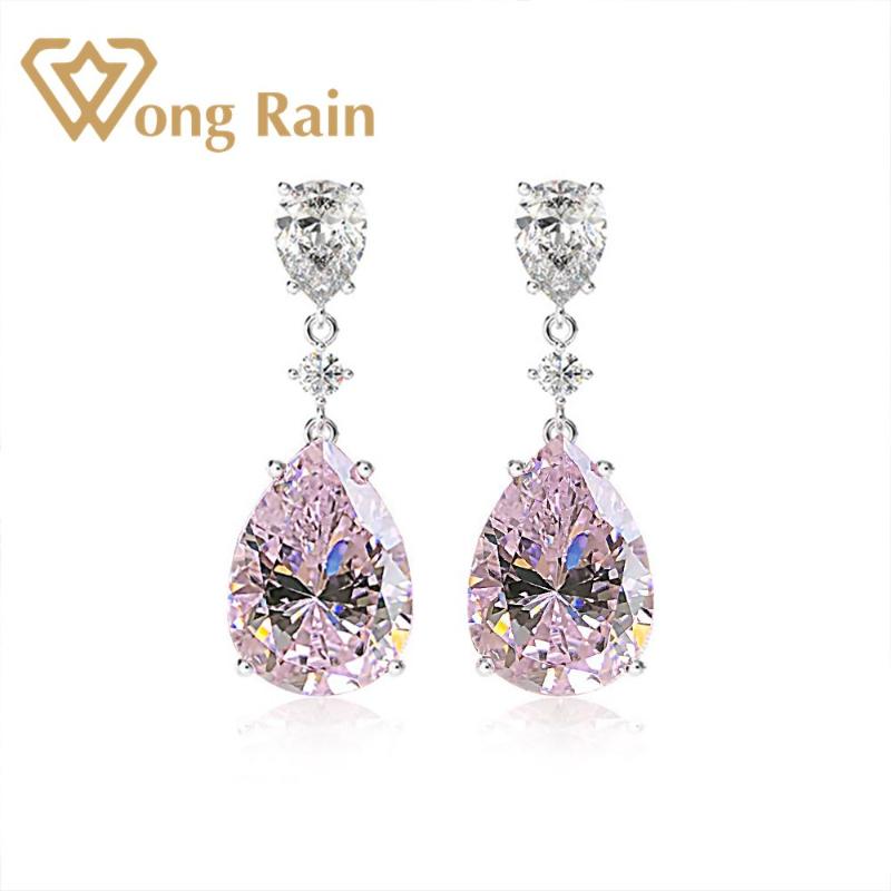 

Wong Rain Luxury 100% 925 Sterling Silver Created Moissanite Gemstone Birthstone Drop Dangle Earrings Fine Jewelry Wholesale