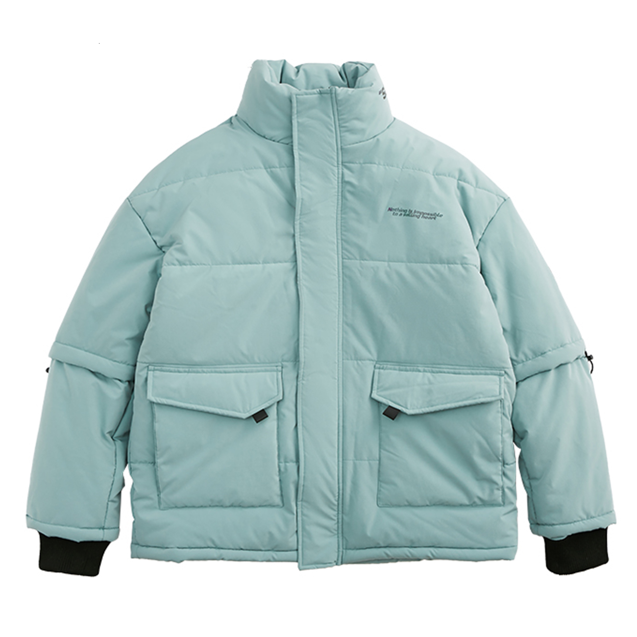 

2021 New Hip Hop Streetwear Parkas Men Patchwork Pockets Thick Padded Jackets Harajuku Windbreaker Zipper Jacket Coat Winter Outwear Htna, Black