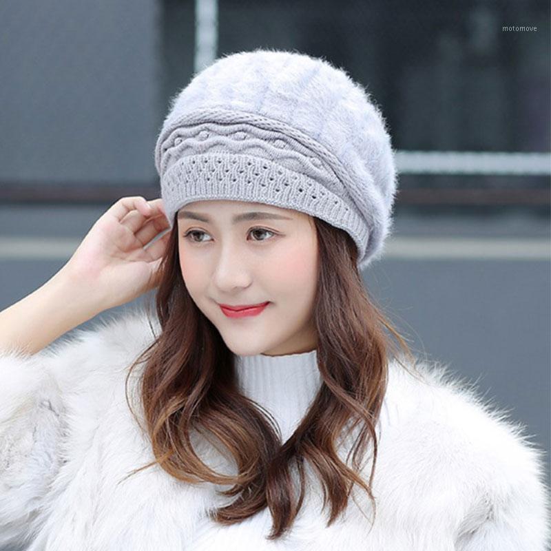 

New Women Ladies Berets Hat Warm Beanie Cap French Tam Slouch Fluffy Soft Winter Accessorise Thick Knitted Hats for Girls1, 03