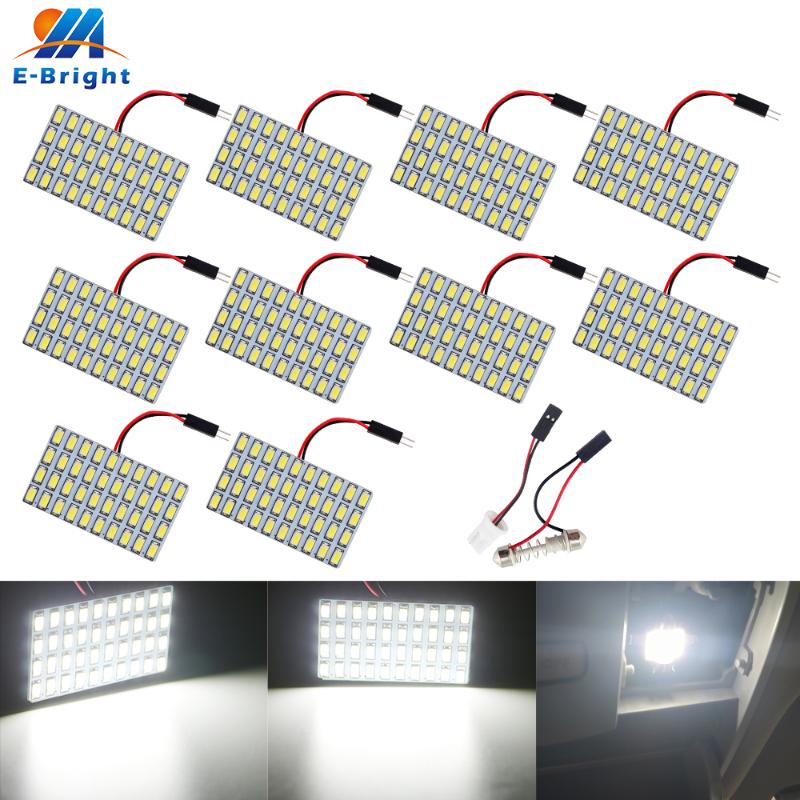 

10pcs 12V 5730 40 SMD Festoon w5w T10 800LM Led Panel Light Reading Dome Bulb Car Reading Lights White Indicator with 2 Adapters, As pic