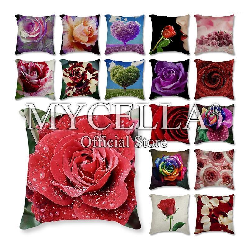 

Affection Flowers Rose Cotton Linen Cushion Cover Bohemia Style Home Decorative Pillows Covers For Sofa Luxury Pillowcase1