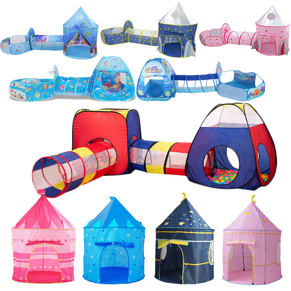 

Portable 3 In1 Baby Kid Crawling Tunnel Play House Pit Tent for Children Toy Pool Ocean Ball Holder Set