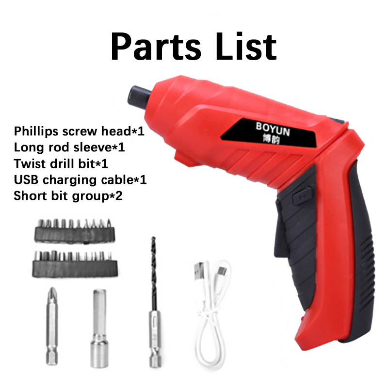 

Rechargeable Electric Screwdriver Power battery Screwdriver Household lithium battery small cordless hand drill mini tool set