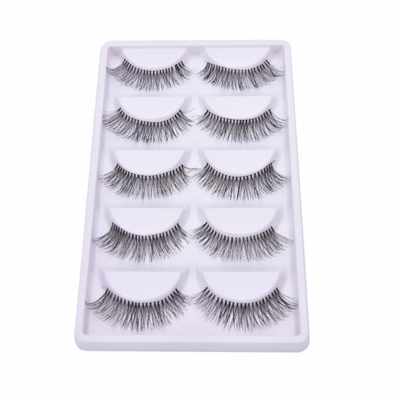

Beauty Nautral Thick Makeup False Eyelashes Extension Long Black Handmade Eye Lashes 5 Pairs