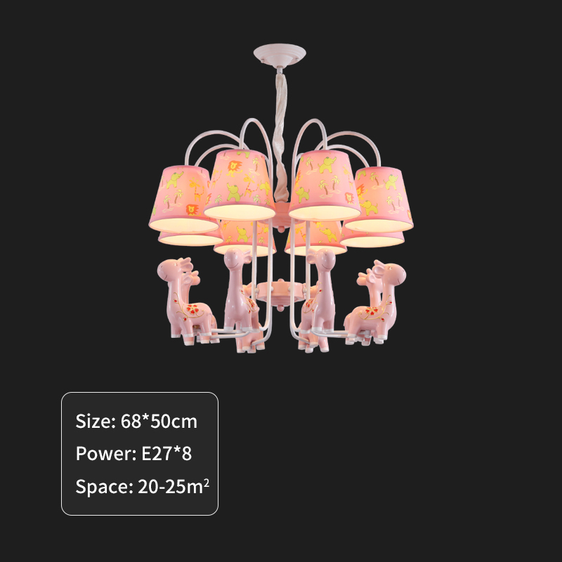 

2021 New Moderno Led Lustre Pink Giraffe Pendant Lamp Nursery Children Decoration of Their House Light 1641