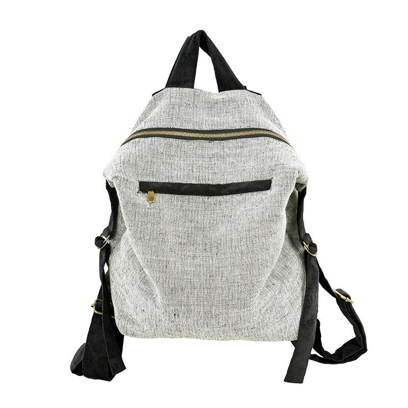 

Women's New Style Contrast Color Ribbon Backpack Women's Free Form- Style Casual School Bag Trend Backpack, Nude