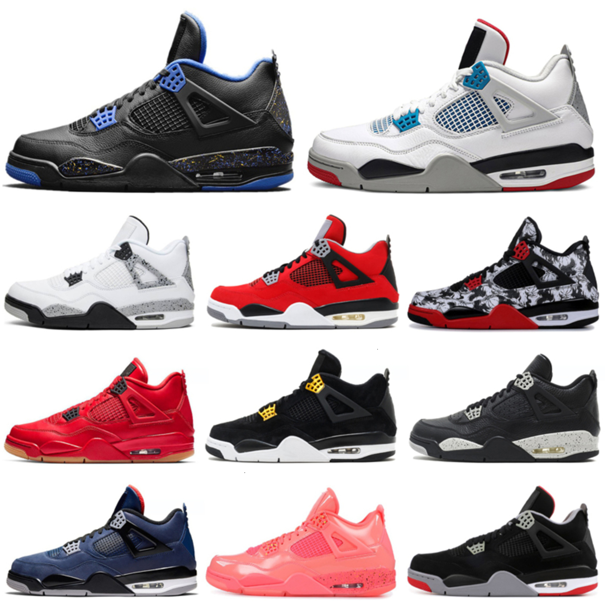 

4s basketball shoes 4 bred Singles Day Black Cat Neon Wings Cool Grey what the mens trainers sports Nakeskin s New