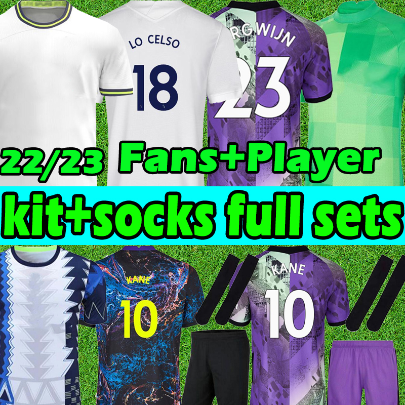 

22 23 Men+Kids Kit socks full sets 2022 2023 Totten Soccer Jerseys Fans player version KANE SON BERGWIJN NDOMBELE SPURS DELE jersey BALE LAMELA LUCAS football shirt, 21 22 home