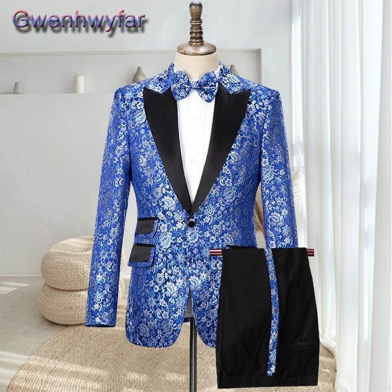 

Gwenhwyfar Custom Made Men Suits Big Size Male Peaked Lapel Suit Slim Fit Blazer New Wedding Terno Tuxedo 2 Pieces Jacket & Pant, Men suit 4