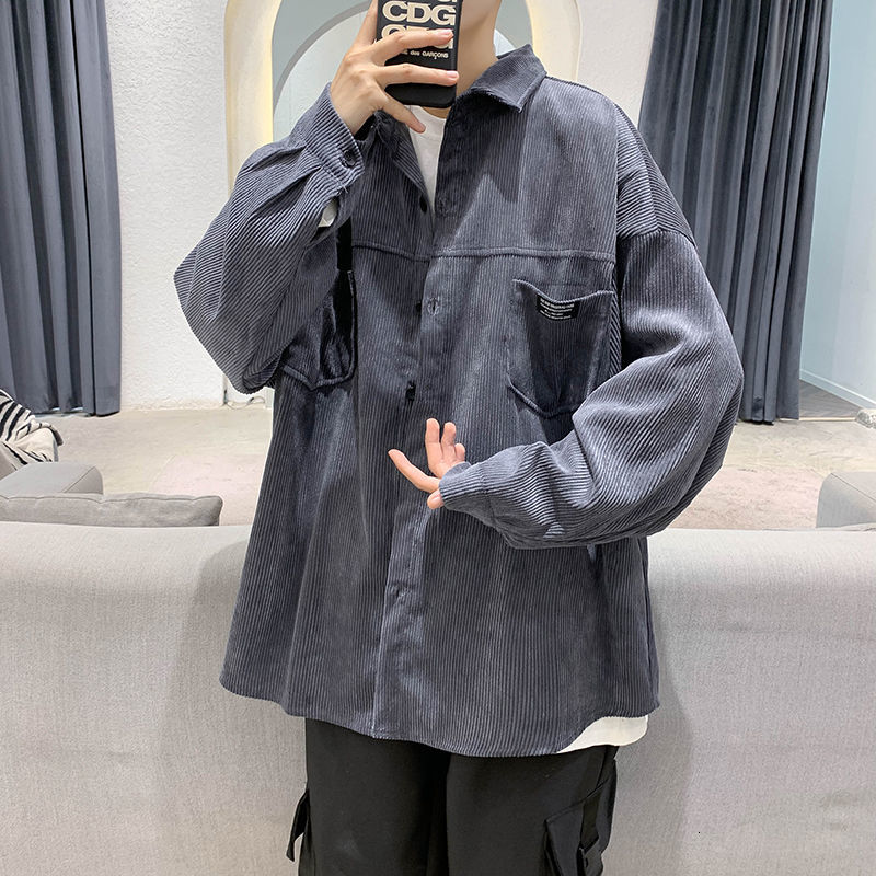 

Men's 2021 New Shirt 20120 Spring Fine Retro Long Sleeve Lapel Male Clothing UYGW, Black