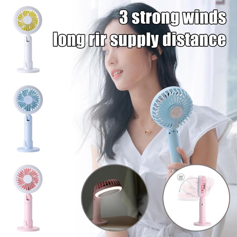 

Bear Air Fan Cute Cartoon Handheld USB Rechargeable Fans LED Light Portable Air Cooling Fan Mini Ventilador portátil Desktop