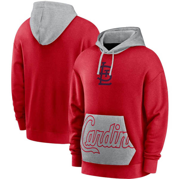 

NEW St. Louis Cardinals MEN RedGray Heritage Tri-Blend Pullover Hoodie, Black